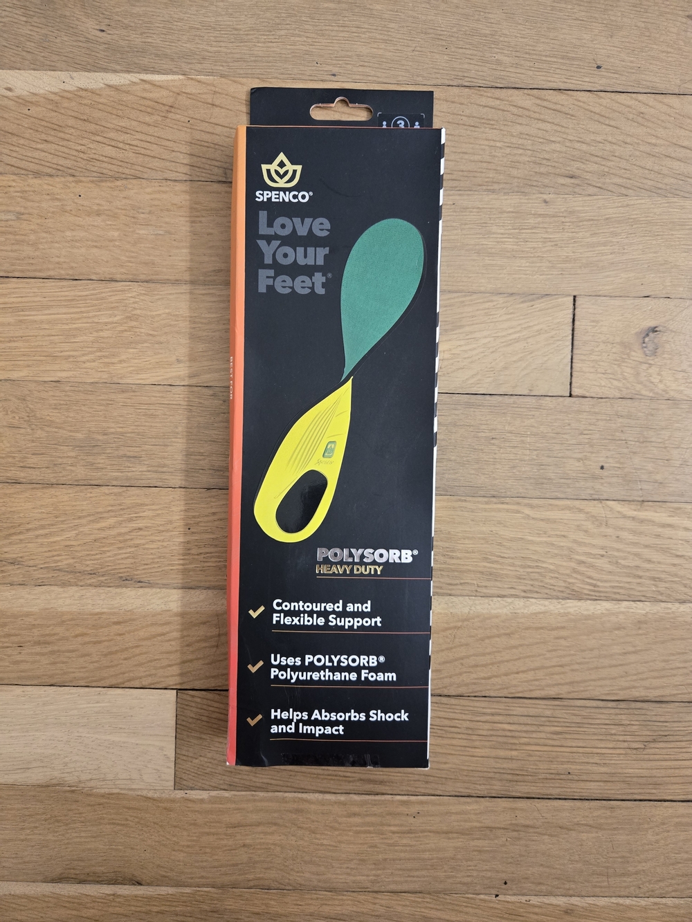 Spenco Polysorb Heavy Duty Insoles in Yellow & Green